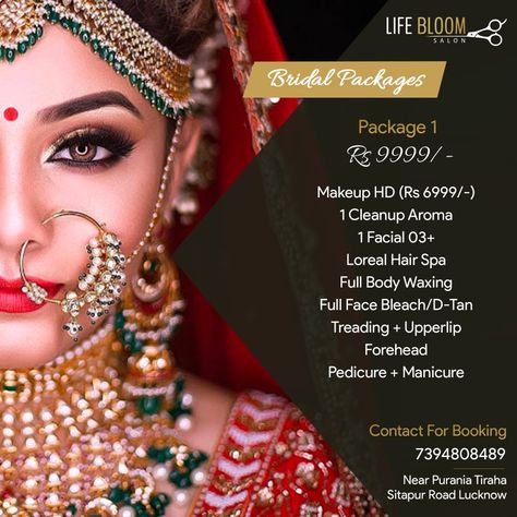 Pre Bridal Packages, Salon Board, Bride Images, Unisex Hair Salon, Makeup Poster, Full Body Wax, Salon Offers, Beauty Salon Posters, Pre Bridal