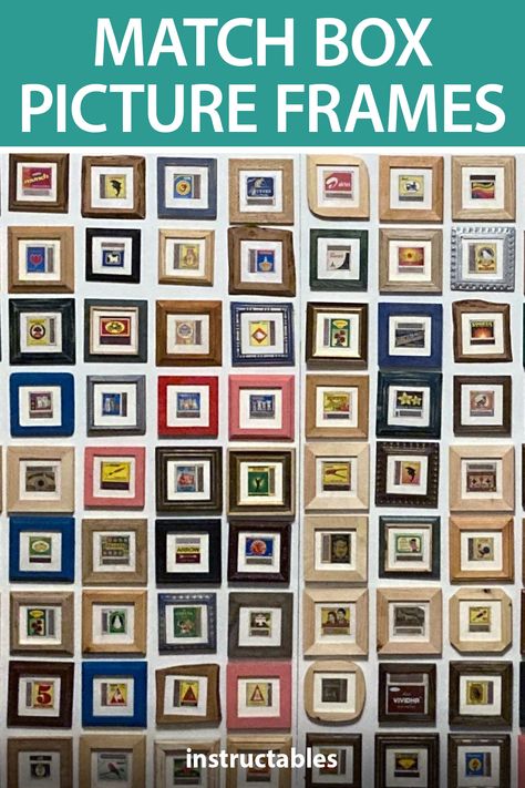 Mini Shadow Box Diy, Diy Mini Frame, Diy Mini Picture Frame, Mini Frames Ideas, Cool Picture Frames, Box Picture Frames, Mini Picture Frames, Match Boxes, Diy Shadow Box