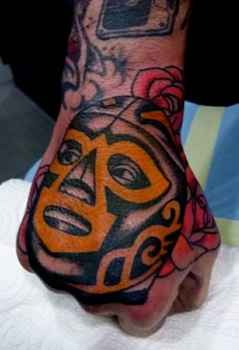 Lucha Two Skull Tattoos, Wrestling Tattoos, Mexican Skull Tattoos, Fist Tattoo, Mexican Tattoo, Luchador Mask, Hand And Finger Tattoos, Mask Tattoo, Line Tattoos