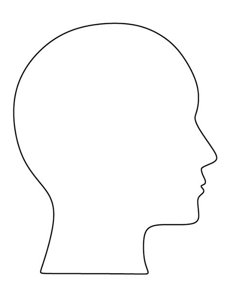 Human head pattern. Use the printable outline for crafts, creating stencils, scrapbooking, and more. Free PDF template to download and print at http://patternuniverse.com/download/human-head-pattern/ Blank Head Drawing, Blank Head Template, Blank Face Template, Human Outline, Head Template, Printable Outline, Head Outline, Face Outline, Head Silhouette