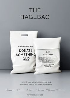 The Rag Bag | Sustainable Recycling Clothing Packaging Design | Award-winning Sustainable Product Design Rag Bag, Innovative Packaging, Clothing Packaging, Fashion Packaging, Packaging Ideas Business, Graphic Design Agency, Fitness Design, Packing Design, Clothing Retail