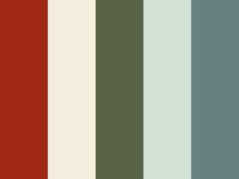 "Sage and beyond" by TheDesignWorks blue, cream, green, red, rusty, sage Red And Sage Green Living Room, Red And Green Complimentary Colors, Red Blue Green Home Decor, Red And Green Lounge, Green Blue And Red Color Scheme, Red And Sage Color Palette, Red Green Gray Color Palette, Olive And Red Color Scheme, Sage Green And Red Color Palette