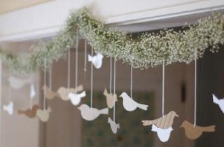 Perlengkapan Bayi Diy, Flower Garland Diy, Burlap Lace Wedding, Bird Baby Shower, Diy Girlande, Winter Garland, Babys Breath Wedding, Folding Origami, Paper Birds