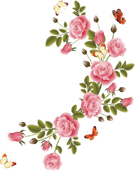 Flower Border Png, Diy Cadeau Noel, Floral Border Design, Heart Frame, Flower Border, Digital Flowers, Decoupage Paper, Floral Border, Flower Aesthetic