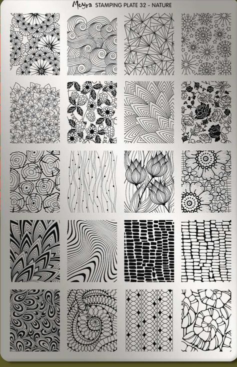 Moyra 32 Nature Patterns Doodle, Modele Zentangle, Doodle Zen, Pattern Zentangle, Draw Zentangle, Designs Aesthetic, Step Ideas, Zentangle Kunst, Easy Zentangle