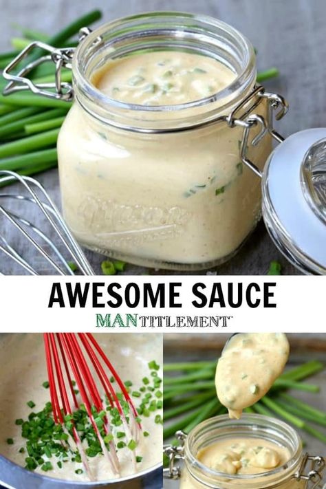 Awesome Sauce is a totally addicting dipping sauce recipe that is perfect for steak, chicken, fish, sandwiches and anything else you can thing of! It's so delicious you'll want to put it on everything! #awesomesaucerecipe #sauceforchicken #dippingsauceforchicken #dippingsauce Homemade Dipping Sauce, Everything Chicken, Steak Burgers, Best Sauce Recipe, Dipping Sauces For Chicken, Sandwich Sauces, Dipping Sauces Recipes, Easy Sauce, Homemade Condiments