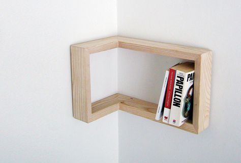 Kulma Corner Shelf is Practical and Stylish Creative Bookshelves, Corner Bookshelves, Frame Shelf, Hemma Diy, Regal Design, Diy Casa, Bookshelf Design, Book Case, Home Office Organization