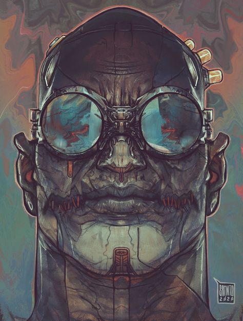 Science Fiction Art, Frankenstein Art, Chinese Art Painting, Armadura Medieval, Arte Cyberpunk, Cyberpunk Art, Old Man, Horror Art, Creature Art