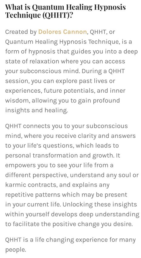 Description of what QHHT is. Spiritual Astrology, Quantum Healing Hypnosis, Quantum Healing, Parallel Lives, Dolores Cannon, Past Life Regression, Emotional Baggage, Reading Workshop, Subconscious Mind