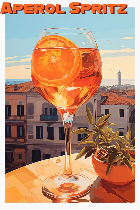 Aperol Spritz postcard made with photoshop and midjourney AI. Vintage Food Posters, Vintage Italian Posters, Colorfull Wallpaper, Italian Posters, 광고 디자인, Karten Design, Cocktail Art, Aperol Spritz, Art Collage Wall