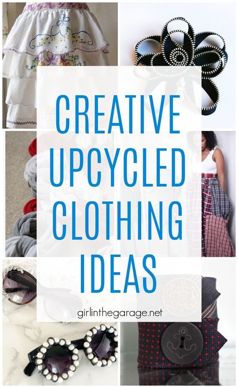 Creative upcycled clothing ideas to elevate your custom wardrobe - GIrl in the Garage Upcycling, Diy Vintage Clothes Upcycling, Thrifted Clothes Upcycling, Easy Sewing Upcycle, Upcycle Clothes For Beginners, Upcycling Embroidery Ideas, Recycled Fashion Diy Creative, Old Clothes Sewing Projects, Repurpose Clothing Ideas