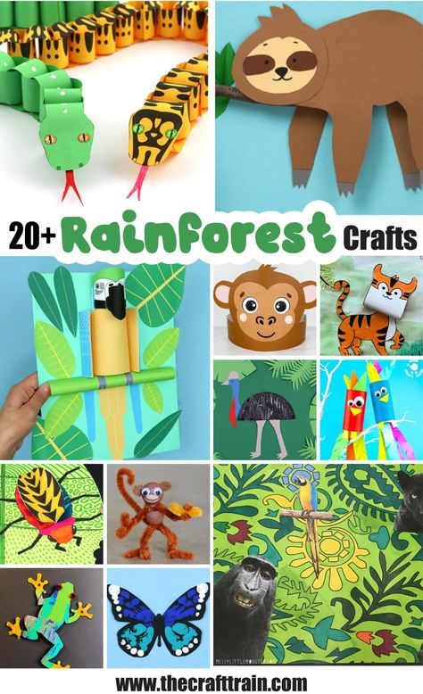 Jungle Theme Kindergarten Activities, Rainforest Preschool Art, Rainforest Art Project, Rainforest Crafts For Preschool, Parrot Diy Craft, Rainforest Preschool Crafts, Amazon Rainforest Activities, Preschool Jungle Art, Vbs Jungle Crafts
