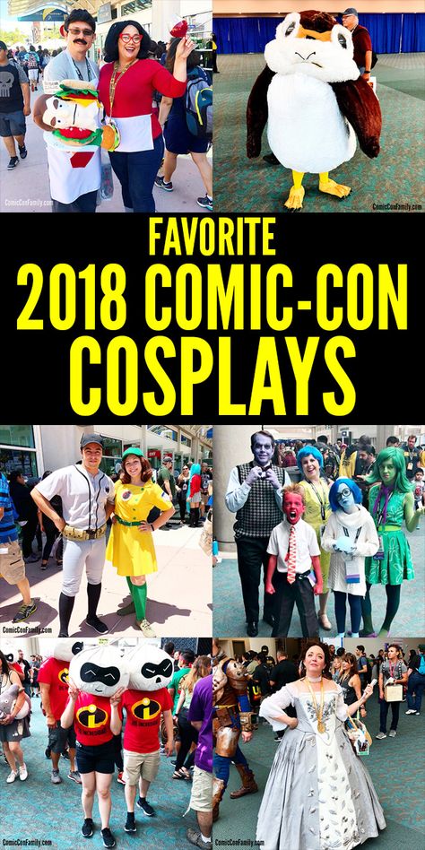 Favorite 2018 San Diego Comic-Con Cosplays - including but not limited to Star Wars, Bob's Burgers, Incredibles, Outlander, Disney, Pixar, DC Comics, and more! #cosplay #comiccon #costumes Last Minute Comicon Costumes, Comicon Family Costume Ideas, Family Cosplay Ideas Anime, Easy Comicon Costumes, Comiccon Costume Ideas Couple, Cosplay Ideas Comic Con, Comicon Cosplay Couples, Comic Book Character Costume, Comic Con Outfit Ideas