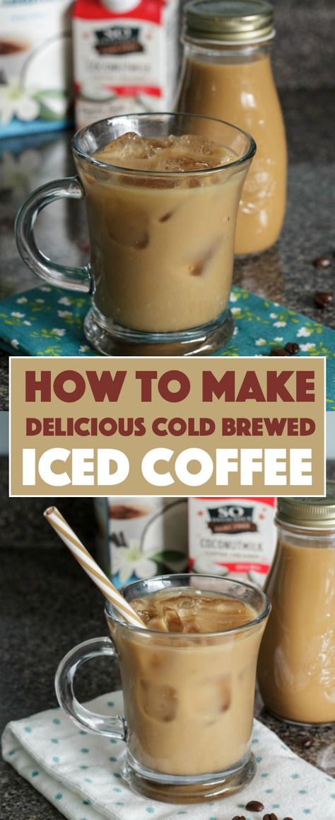 Iced Coffee Recipe Easy, Vanilla Iced Coffee, Coffee Protein Shake, Cold Brew Iced Coffee, Cold Coffee Recipes, Making Cold Brew Coffee, How To Make Ice Coffee, Easy Coffee Recipes, Iced Coffee Drinks