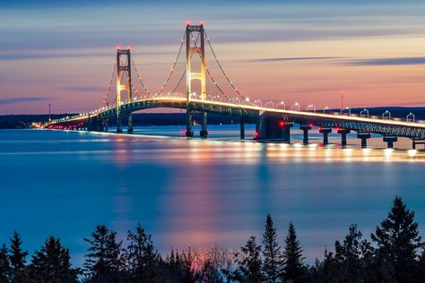 Saint Ignace Michigan, Things To Do In St Ignace Michigan, St Ignace Michigan, Hiawatha National Forest, Plane Trip, Mackinaw Island, Bridge Night, Travel Michigan, Upper Michigan