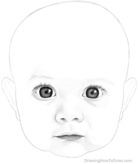 How to Draw a Baby’s Face in Basic Proportions – Drawing a Cute Baby Face Tutorial – How to Draw Step by Step Drawing Tutorials Proportions Drawing, Baby Eyebrows, Baby Face Drawing, Easy Drawing Step By Step, Portrait Drawing Tips, Face Tutorial, Art Handouts, Facial Proportions, Baby Sketch