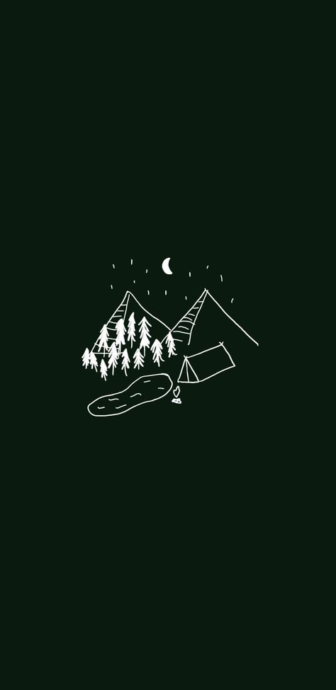 Nature, Green Drawing Aesthetic, Camping Wallpaper Iphone, Camping Aesthetic Wallpaper, Granola Aesthetic Wallpaper, Camp Wallpaper, Camping Landscape, Camping Wallpaper, Aesthetic Camping