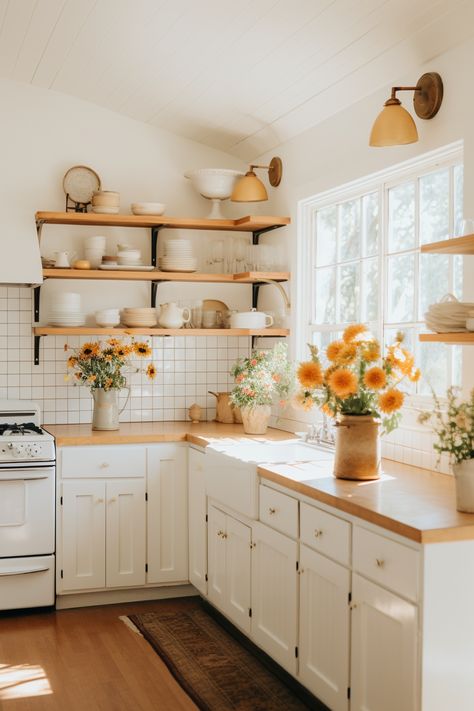 40+ Cozy Cottage Kitchen Ideas Cottage Kitchens, Kitchen Addition Ideas, Small Cottage Kitchens, Cottage Kitchen Ideas, Cozy Cottage Kitchen, Small Cottage Kitchen, Cottage Interior, Cottage Life, Remodel Bathroom