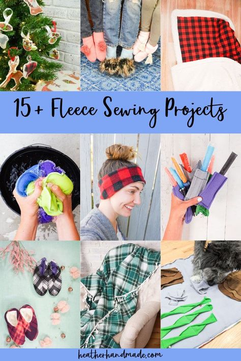 Get inspired to sew with one of these fleece sewing projects. These beginner sewing projects are great for a sewing machine or a serger. Polar fleece is such a fun fabric to work with, and it’s so easy to find. It’s a great beginner knit fabric since it’s mostly stable with just a little bit of stretch. It makes great blankets and slippers, but I also like using it for a couple of summer projects like reusable splash balls and popsicle holders. Fleece Fabric Scrap Projects, Ideas For Fleece Fabric, Fleece Crafts Projects, Leftover Fleece Projects, Sewing With Fleece Projects, Projects With Fleece Fabric, Fleece Diy Projects, Fleece Sewing Ideas, Easy Fleece Sewing Projects