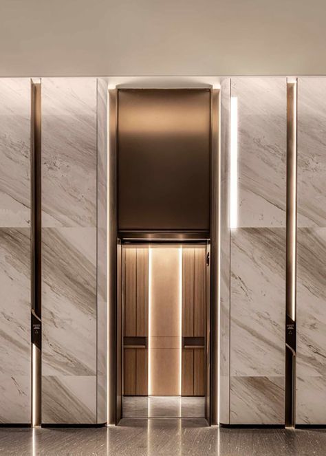 Lift Lobby Design Commercial, Lift Lobby Design Residential, Lobby Decor Ideas, Lobby Design Residential, Lift Lobby Design, Elevator Lobby Design, Lobby Designs, Elevator Interior, Building Lobby