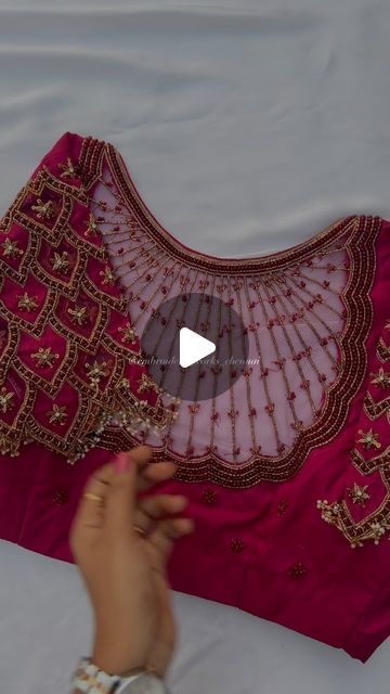 Aariwork/BridalBlouse Designer on Instagram: "😍 Heavy work crystal beads Bridal Blouse with pearls droppings !! 😍 Bookings open for Bridal and Casual wear Blouses ♥️. DM for Details. For bookings Contact WhatsApp @9841653376.  To place your order contact us with screen shot of the blouse. DM us for Price and other Queries. For instant reply Contact us on whatsapp 9841653376.  (Blouse Colour and Size can be Customised as per your requirement. You can also customise the Stitching pattern and embroidery pattern ) . . . . . . #embroideryworkschennai #heavyworkblouse #embroideryblouse #aariworkblouse #muhurthamlook #heavyworkblouse #internationalclients #indianweddinginspiration #southindianfashion #trending #trendingsongs #chennaidiaries #onlineboutique #viral #viralsong #viralreels #nangana Are You Work Design Blouse, Simple And Neat Aari Work Blouse, Self Colour Blouse Designs, Are You Work Blouse Designs, Wedding Blouses Bridal Latest, Aariwork Blouse Designs Latest, Blouse Back Embroidery Designs, New Bridal Blouse Design, 3d Embroidery Blouse Designs