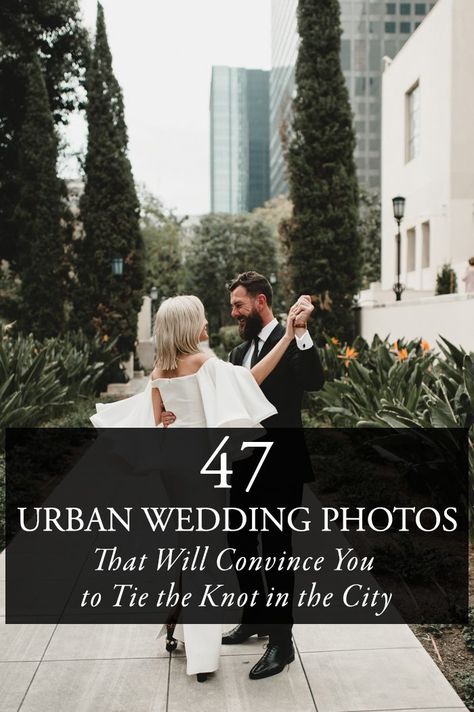We all love a mountain wedding, but these gorgeous urban wedding photos have us wanting to book a downtown venue like yesterday! Urban Style Wedding, Urban Wedding Photography, City Wedding Photos, Downtown Wedding, Modern Wedding Inspiration, Spring Wedding Inspiration, Wedding Inspiration Summer, Wedding Day Inspiration, Winter Wedding Inspiration