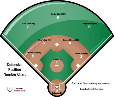 Softball Field Diagram, Baseball Positions Chart, Baseball Field Drawing, Baseball Crafts For Kids, Softball Positions, Baseball Field Background, Tball Coach, Baseball Terms, Baseball Rules