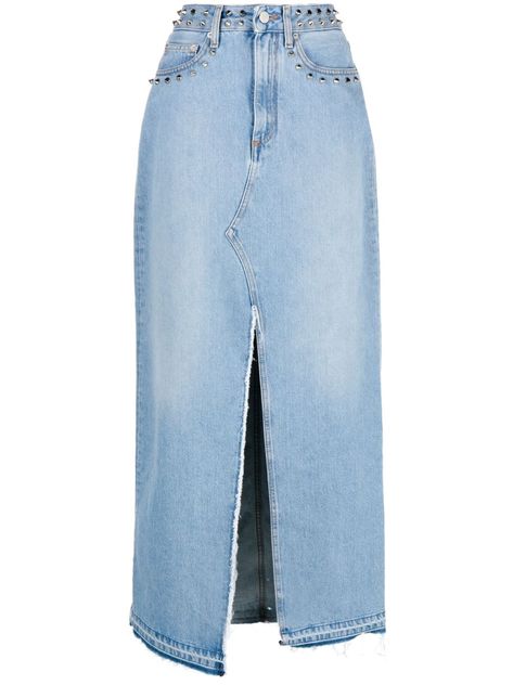 Upcycling, Long Skirt Jeans, Long Jeans Skirt, Maxi Jean Skirt, Maxi Denim Skirt, Jean Skirt Outfits, Long Jean Skirt, Rich Clothes, Long Denim Skirt