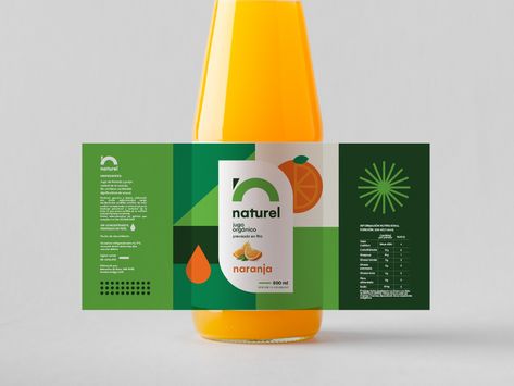 Naturel Juice Bottle Lable Package Design, Creative Label Design, Juice Label, Tea Packaging Design, Label Printing, Packaging Template Design, Juice Bottle, Juice Branding, Packaging Label Design
