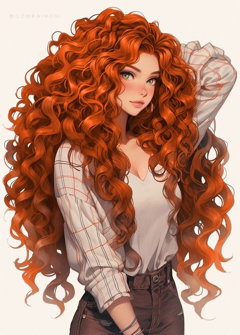 Prenses Merida, Redhead Characters, Redhead Art, Girls With Red Hair, Pinturas Disney, Fete Anime, Girls Illustration, Female Character Design, How To Draw Hair