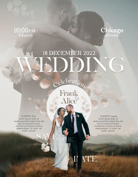 Wedding Photography Ads Design, Wedding Design Ideas Invitation, Wedding Ads Design, Poster Wedding Design, Wedding Days To Go Poster, Wedding Ads Creative, Wedding Advertising Design, Wedding Photo Design, Wedding Poster Design Ideas