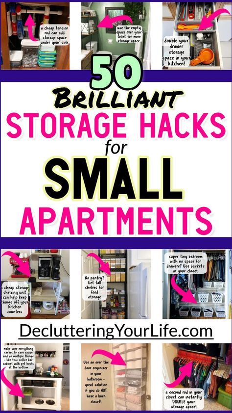 Small Apartment Storage Ideas, Apartment Storage Hacks, Apartment Storage Ideas, Small House Hacks, Tiny House Storage Ideas, Apartment Hacks Organizing, Small Apartment Hacks, Tiny House Organization, Small House Storage