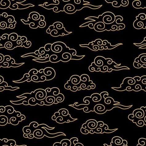 Cloud Linocut, Japanese Embroidery Traditional, Chinese Cloud Pattern, Traditional Clouds, Japanese Cloud Pattern, Ornament Background, Japan Pattern, Sky Textures, Japan Temple