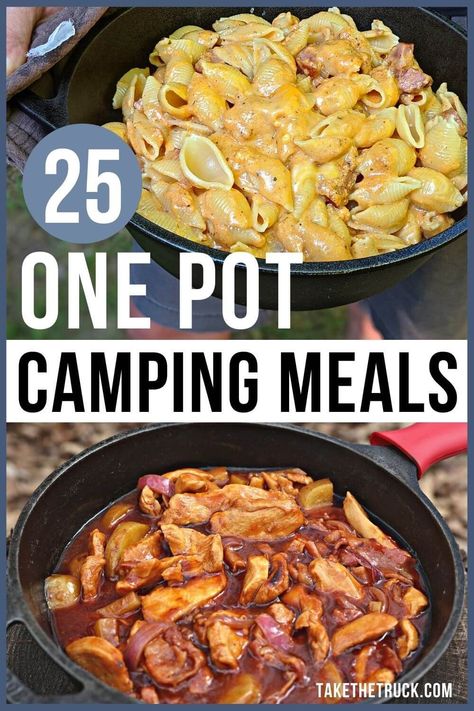 One Pot Recipes, One Pot Camping Meals, Dutch Oven Breakfast, Camping Recipes Dinner, Homemade Breakfast Sausage Recipe, Pot Pasta Recipes, Meals For Families, Campfire Dinners, Dutch Oven Camping Recipes