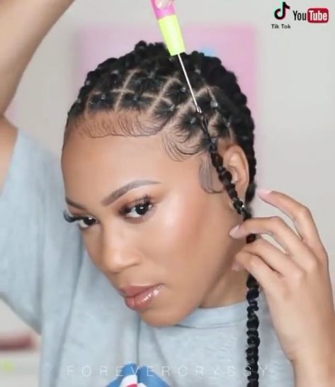Crochet Braids on Instagram: “Crochet braids tutorial ❤🔥 save for later and tag a friend 👇 (reposting because I accidentally added a filter on the last post)…” Crochet Twist Hairstyles, Crochet Passion Twist, Braidless Crochet, Crotchet Hair, Latest Braided Hairstyles, Black Women Hair Color, Braids Tutorial, Quick Braids, Twist Hairstyle