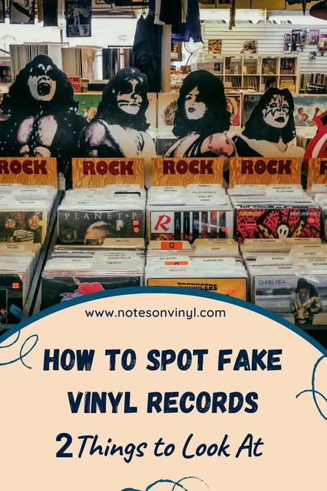 Are you worried you might have fake vinyl records? Do you want to know whether one of your most prized records is fake, even if you end up having to use it as vinyl decor? Well, you are in the right place, for today, we will be glancing through the world of counterfeit records. | How to Spot Fake Vinyl Records | Can vinyl records be fake? | How do I know if my vinyl record is original? | #vinyl #vinlyrecord #counterfeit Fake Vinyl Records, Vinyl Record Room, Clean Vinyl Records, Vinyl Record Crafts, Chris Rea, Record Crafts, Record Room, Center Labels, Old Vinyl Records