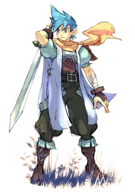 Tags: Breath of Fire, Official Art, Breath of Fire IV: Utsurowazaru Mono, Ryuu (Breath of Fire IV), Yoshikawa Tatsuya