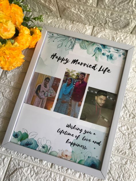 Happy Married Life Frame, Anniversary Frames, Baby Album Design, Pink And Gold Background, Purple Flower Arrangements, Stationary Business, Samsung Wallpaper Android, Wedding Frame Gift, Bridesmaid Photoshoot