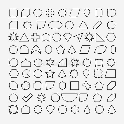 Geometric Shapes Jewellery, Basic Shapes Illustration, Doodle Shapes Simple, Geometric Doodles Simple, Simple Shapes Drawing, Angle Sketch, Shapes For Drawing, Shapes Doodle, Shapes To Draw