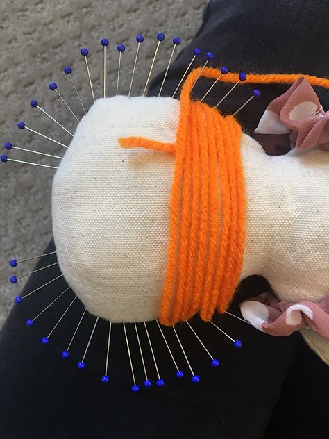 Sewing Yarn Hair On Doll, How To Put Yarn Hair On Doll, Rag Doll Hair How To Make, Ragdoll Hair Tutorials, Doll Yarn Hair Tutorial, Yarn Doll Hair Tutorial, Easy Rag Doll Pattern Free, Heirloom Doll Pattern Free, Homemade Dolls Easy