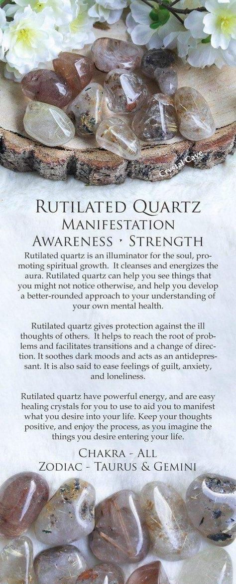 Quartz Properties, Rutilated Quartz Crystal, Spiritual Crystals, Gemstone Meanings, The Used, Crystal Therapy, Crystal Healing Stones, Crystal Magic, Crystal Shapes