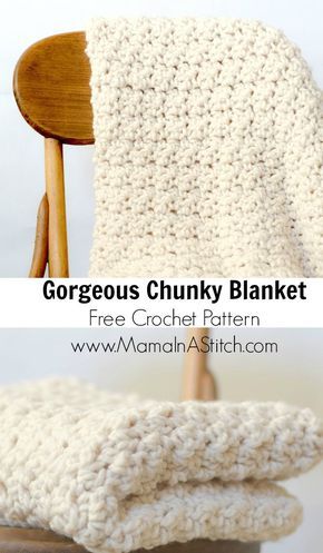 Afghan Patterns, Chunky Crochet Blanket, Picture Tutorial, Crochet Afgans, Crochet For Beginners Blanket, Crochet Vintage, Crochet Blanket Afghan, Crochet Blanket Pattern, Haken Baby
