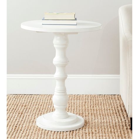 Small Round Accent Table, White End Table, Classic Contemporary Interior, White Accent Table, White End Tables, Small Accent Tables, Small End Tables, Round Accent Table, Wood Pedestal