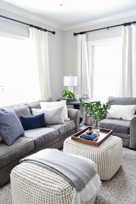 Modern Grey Living Room, Trendy Living Rooms, Interior Modern, Blue Living Room, Living Room Color, Living Room Colors, Living Room Inspo, Living Room Pictures, Couches Living Room