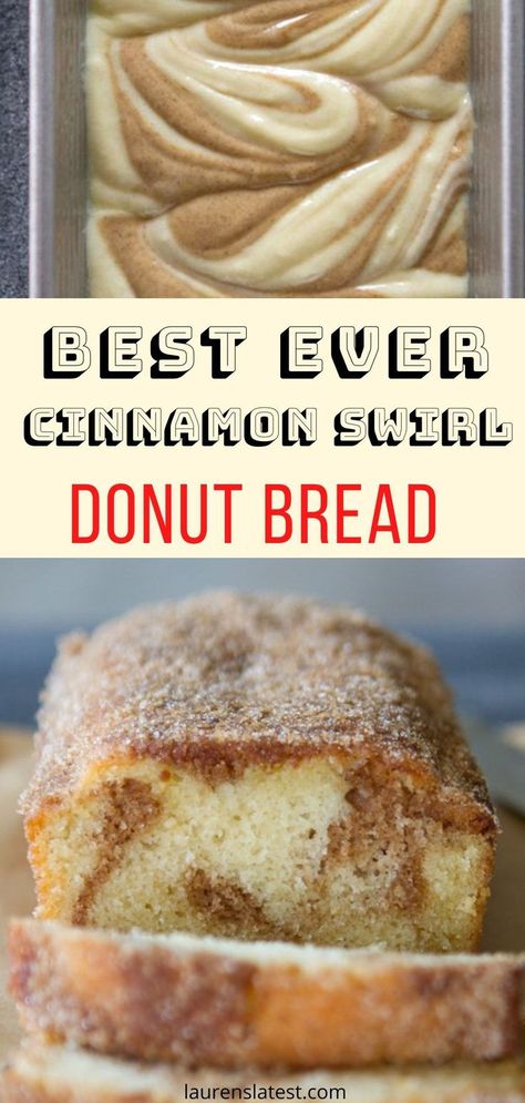 Donut Bread Recipe, Donut Bread, Cinnamon Bread Recipe, Sweet Breakfast Treats, Breakfast Sweets, Cinnamon Bread, Cinnamon Swirl, Italian Bread, Bread Recipes Sweet