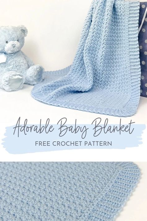 Adorable Baby Blanket - Free Crochet Pattern | Jo to the World Creations Crochet Baby Blanket Free Pattern Boy Blue, Tunisian Crochet Free Patterns Blanket, Crochet Blanket No Holes, Baby Bee Yarn Crochet Blanket, Knitted Baby Boy Blankets, Crochet For The Home Free Patterns, Summer Baby Blanket Crochet, Crochet Baby Blanket Free Patterns, Varigated Crochet Blanket Patterns