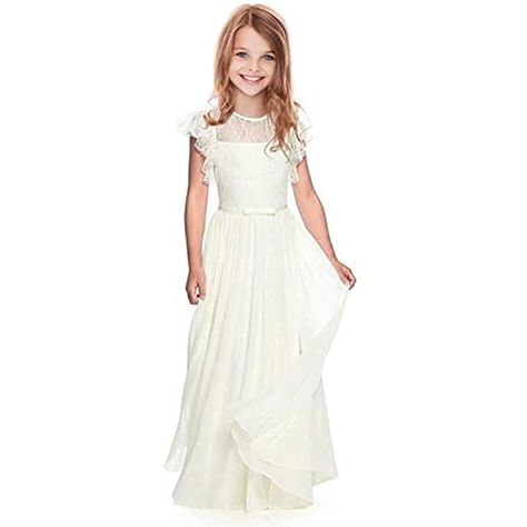 CDE Lace Boho A-line Flower Girl Dress Holy First Communion Gowns #Girls #Tops T-Shirts-Blouses #T-Shirts #Girls #Hoodies-Sweatshirts #Hoodies #Girls #Sleepwear-Robes #Pyjama Sets #Girls #Dresses Fancy Flower Girl Dresses, Flower Girl Dresses Lace, Fancy Girls, Chiffon Flower Girl Dress, Girls Communion Dresses, Holy Communion Dresses, Girls White Dress, White Flower Girl Dresses, Tulle Flower Girl