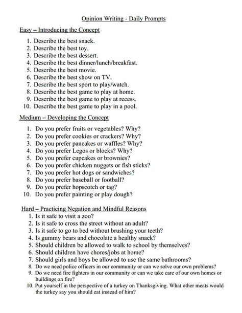 FREE! Three Levels of Writing Prompts: Easy, Medium, Hard. 10 prompts for each level. Found in a blog post on Opinion Writing www.kindergartencorps.blogspot.com: Writing Prompts 2nd Grade, Opinion Writing Prompts, Second Grade Writing, 3rd Grade Writing, Writing Prompts Funny, 2nd Grade Writing, 4th Grade Writing, Writing Prompts For Kids, Picture Writing Prompts