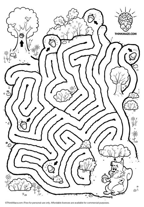 Beautiful FREE mazes for kids and more - Nutty Squirrel Maze Mazes For Kids Printable, Fargelegging For Barn, Maze Print, Visual Perception Activities, Maze Worksheet, Printable Mazes, Mazes For Kids, Maze Puzzles, Printable Puzzles