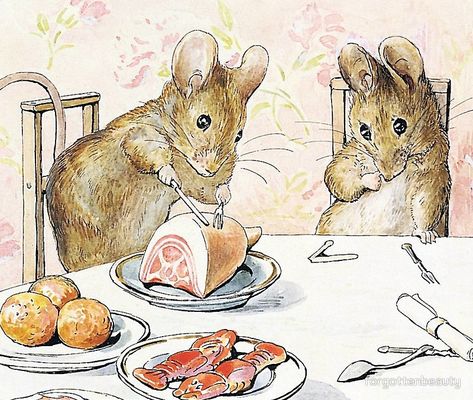 Plaster Food - The Tale of Two Bad Mice - Beatrix Potter Mouse Drawings, Two Bad Mice, Beatrix Potter Illustrations, Jill Barklem, Beatrice Potter, Peter Rabbit And Friends, Brambly Hedge, Postal Vintage, Potter Art